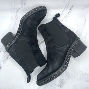Chanel Interlocking CC Suede Chelsea Boots